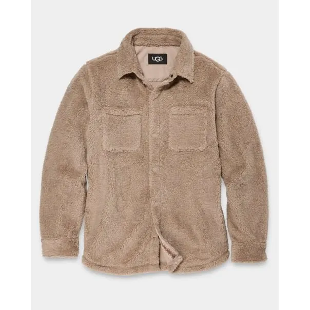 UGG Men's Tasman UGGfluff Snap Shirt in Putty