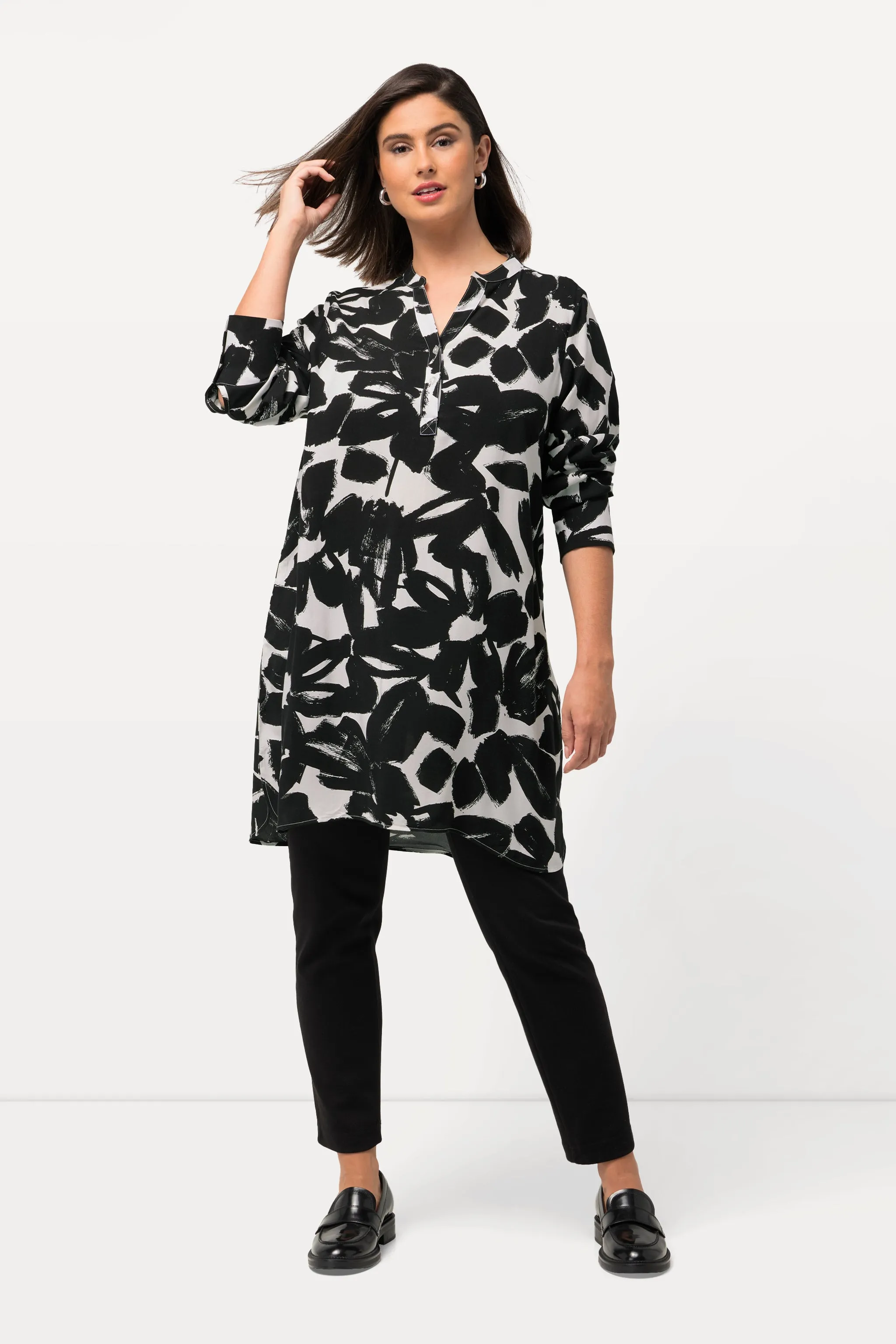 Ulla Popken Black Floral Tunic