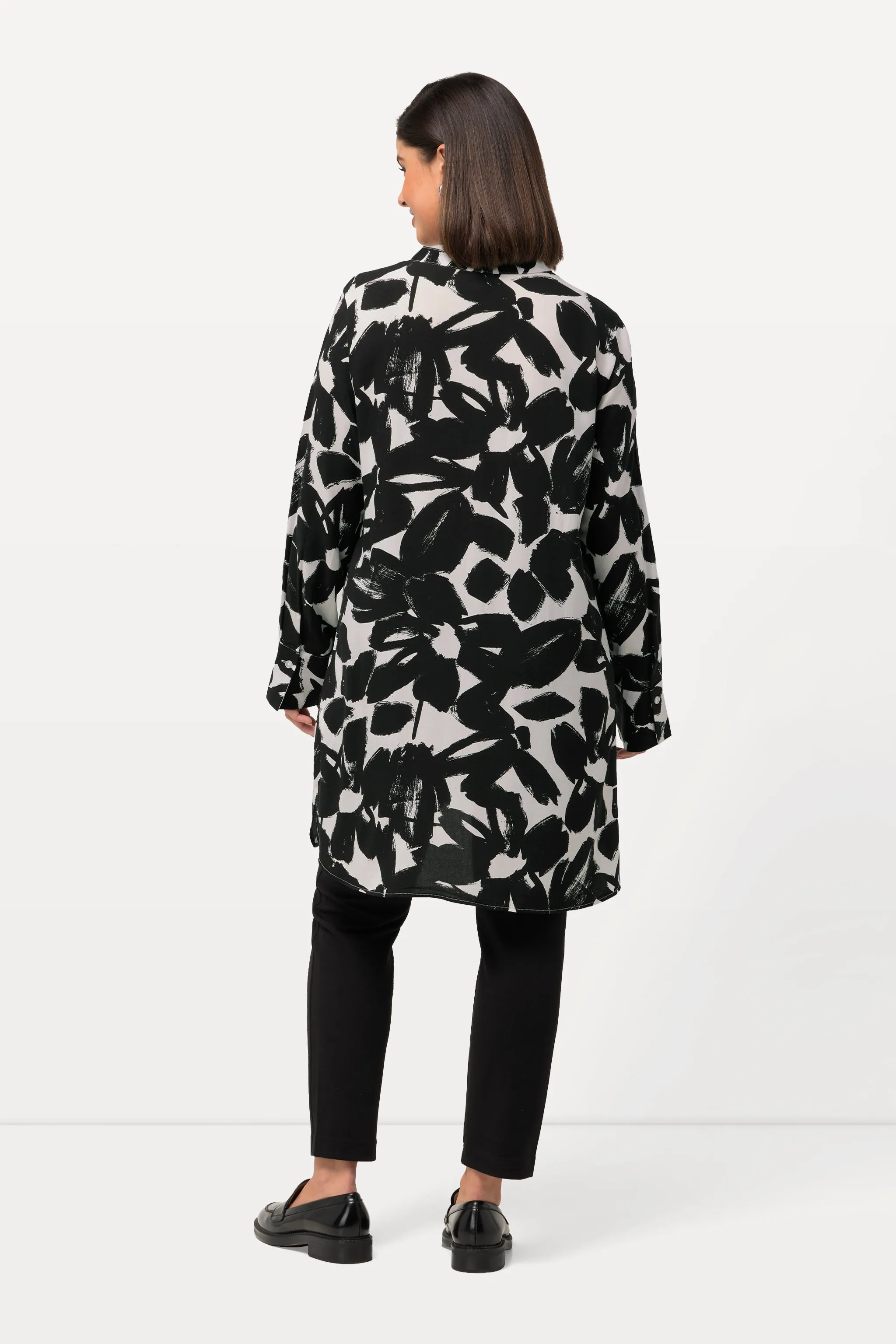 Ulla Popken Black Floral Tunic