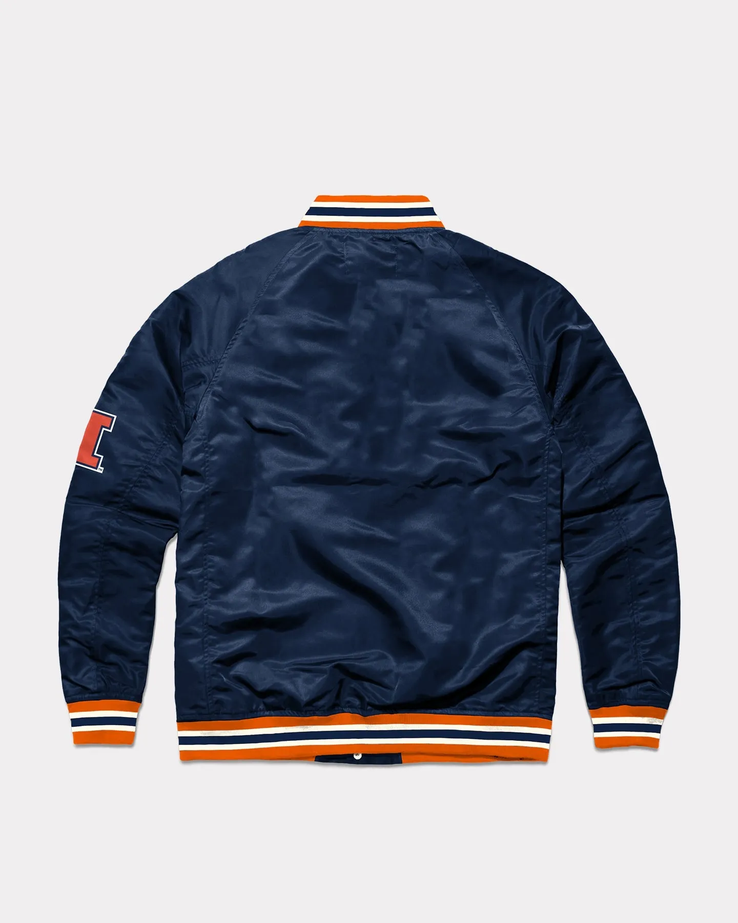 University Illinois Script Navy Blue Varsity Jacket