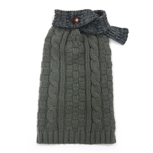 Urban Scarf Cable Sweater - Gray