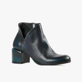 V CUT Teal Ankle Boots