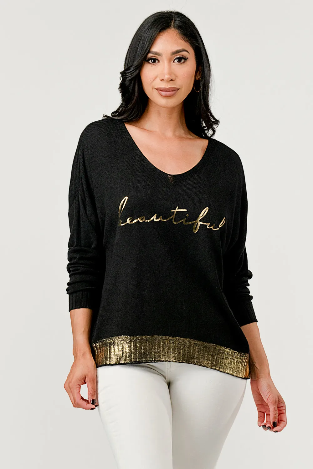 V Neck Beautiful Modal Sweater