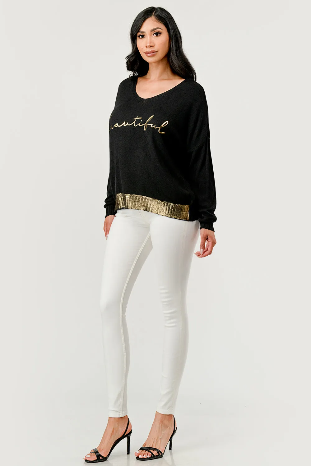 V Neck Beautiful Modal Sweater