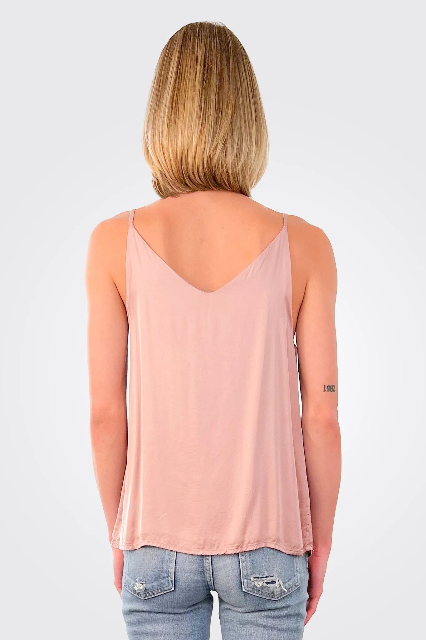 V Neck Camisole - Bronzed Rose