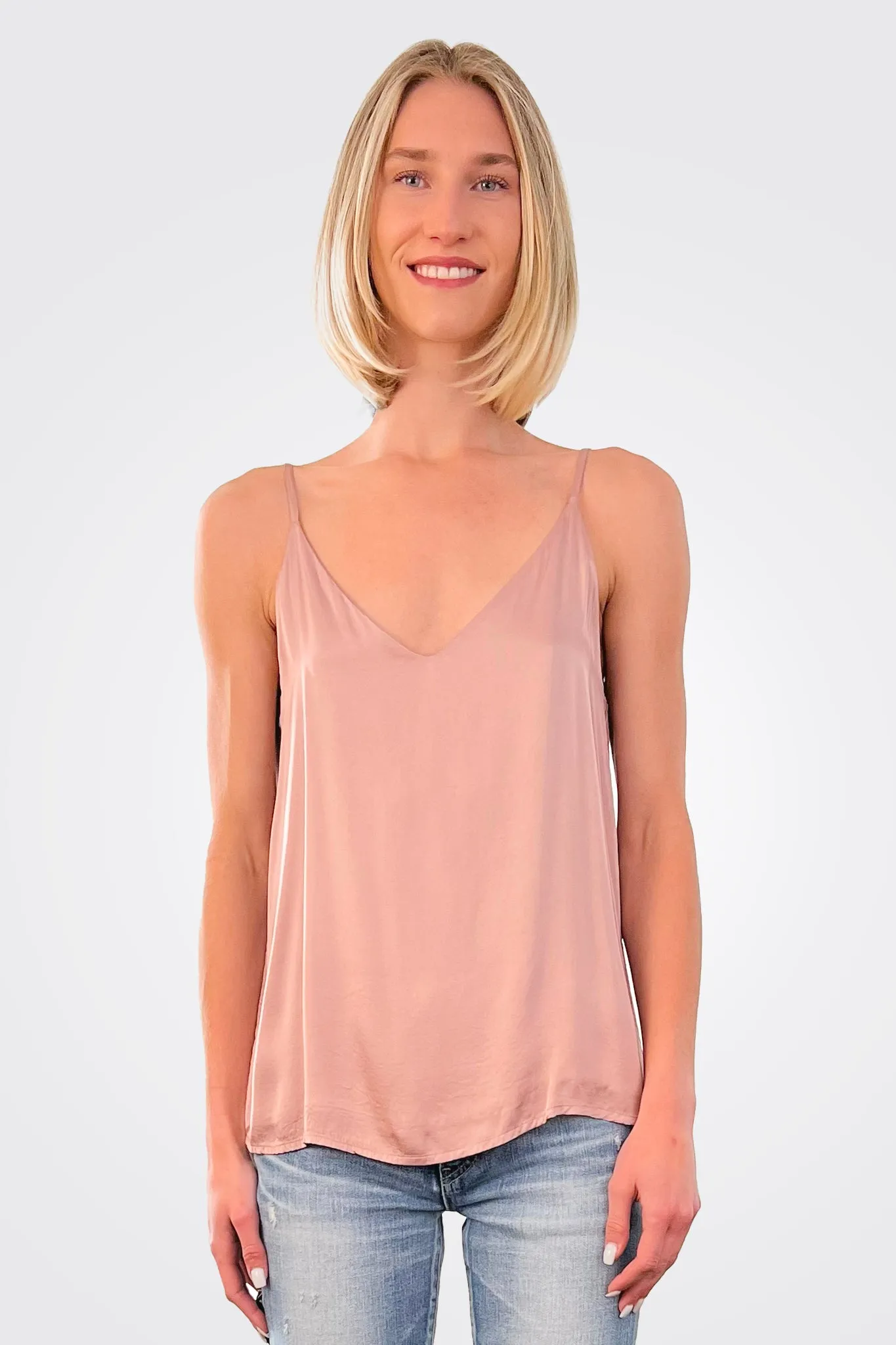 V Neck Camisole - Bronzed Rose