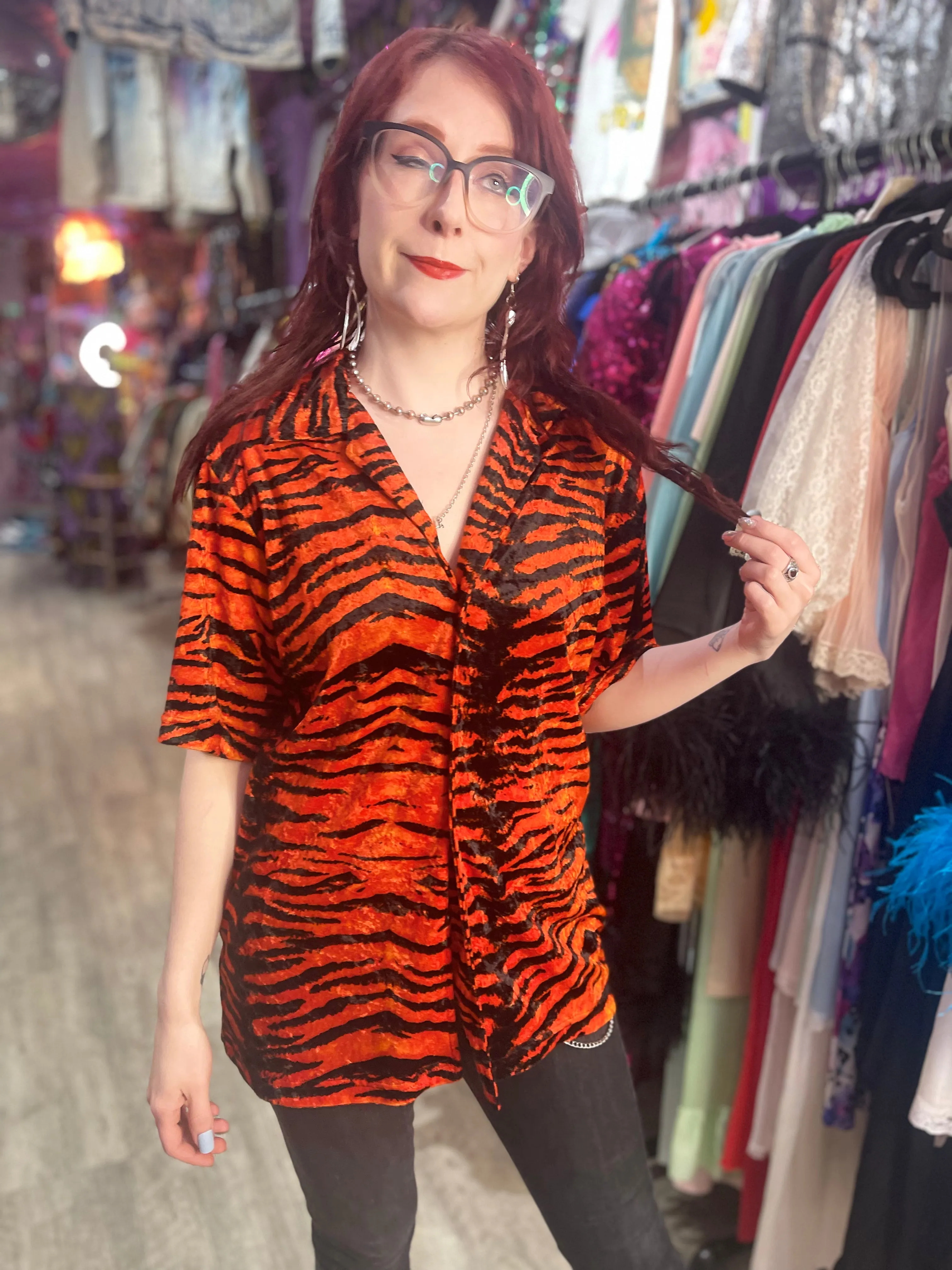 Vintage 90s Orange Tiger Shirt