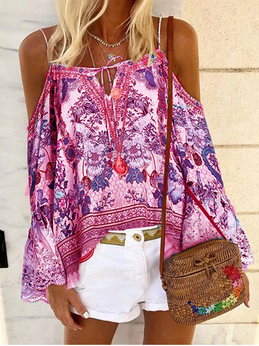 Vintage Bohemian Loose Casual Floral Top