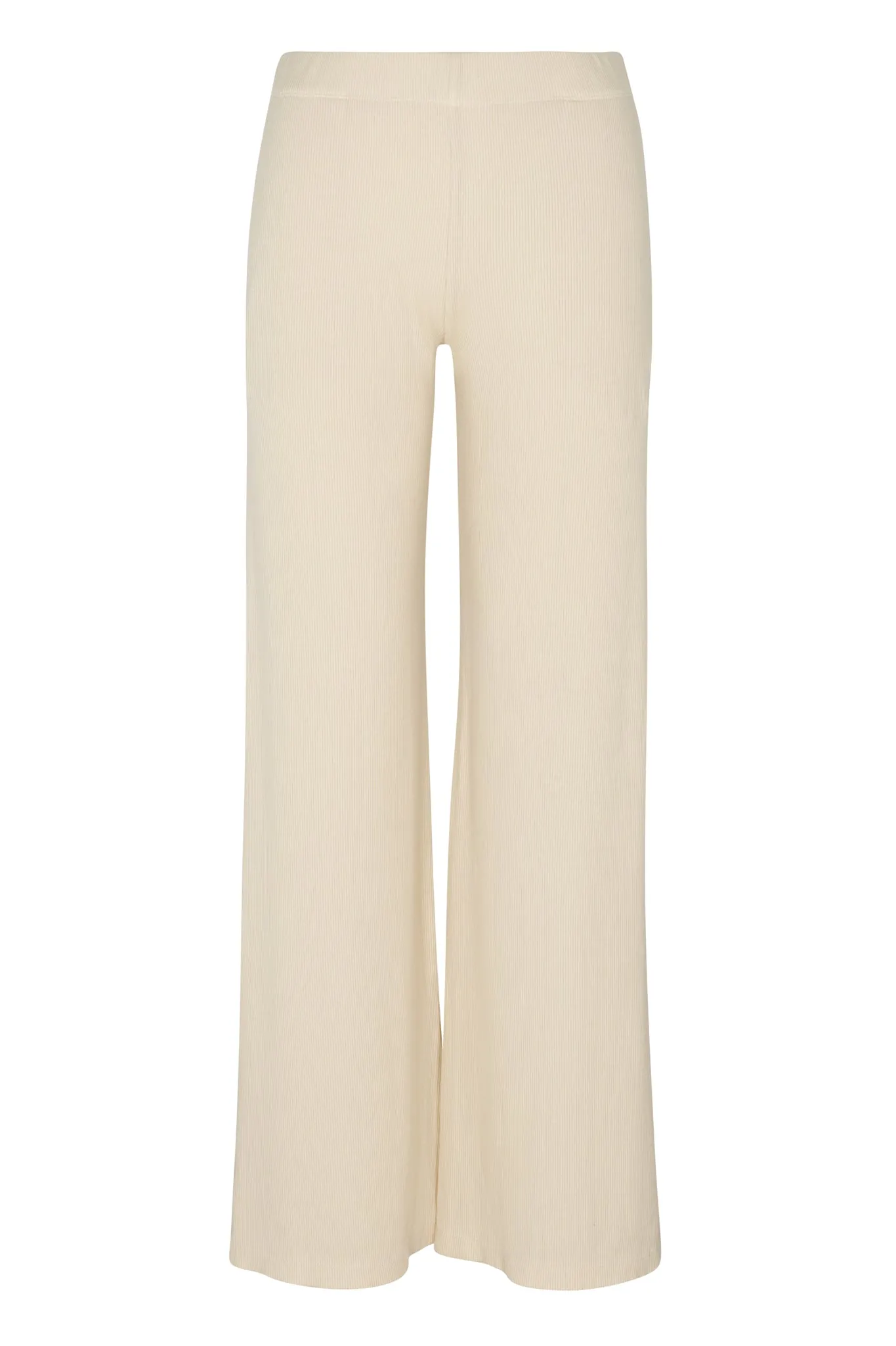 Vintage White Rib Wide Leg Pants