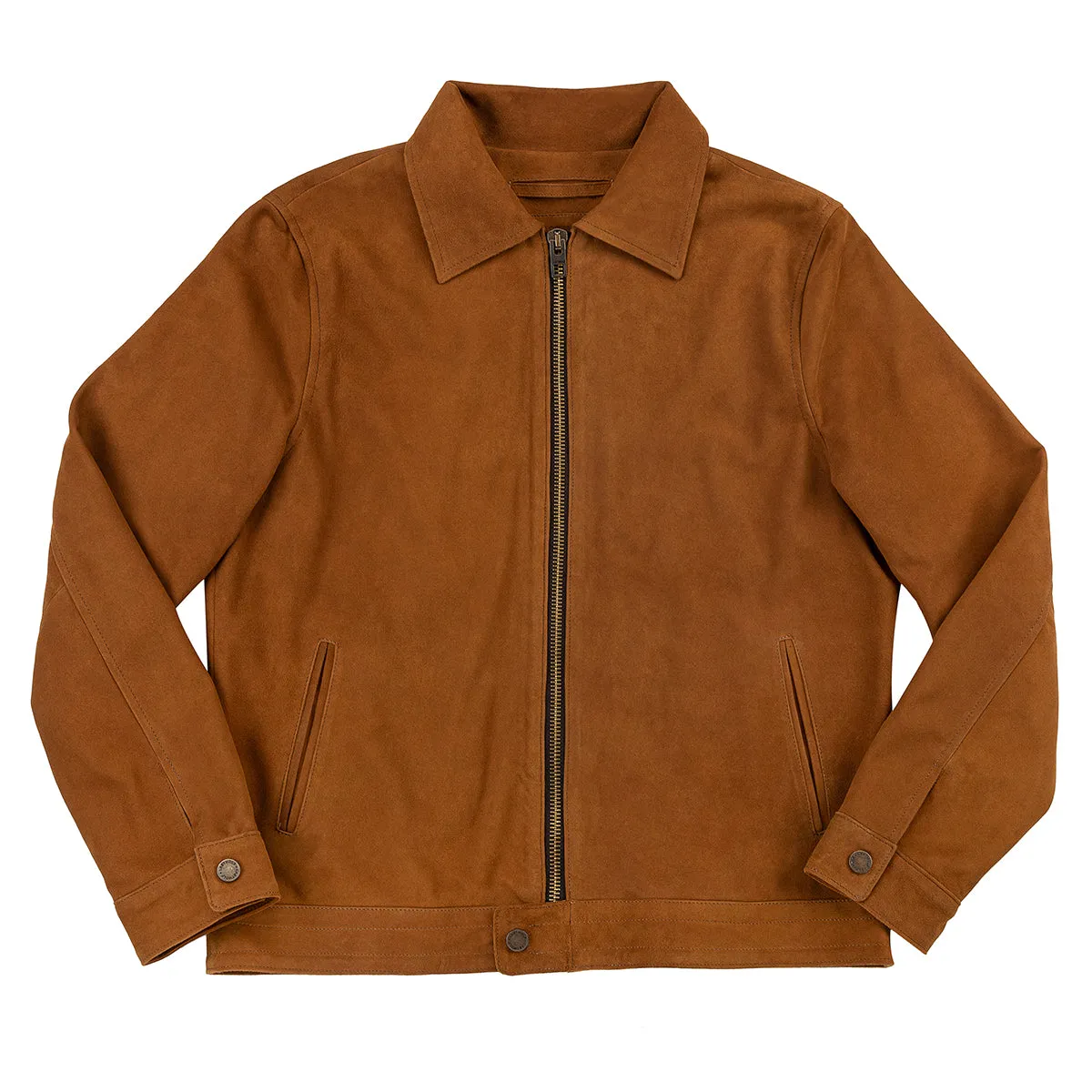 WHARTON MOTO SUEDE JACKET - CINNAMON