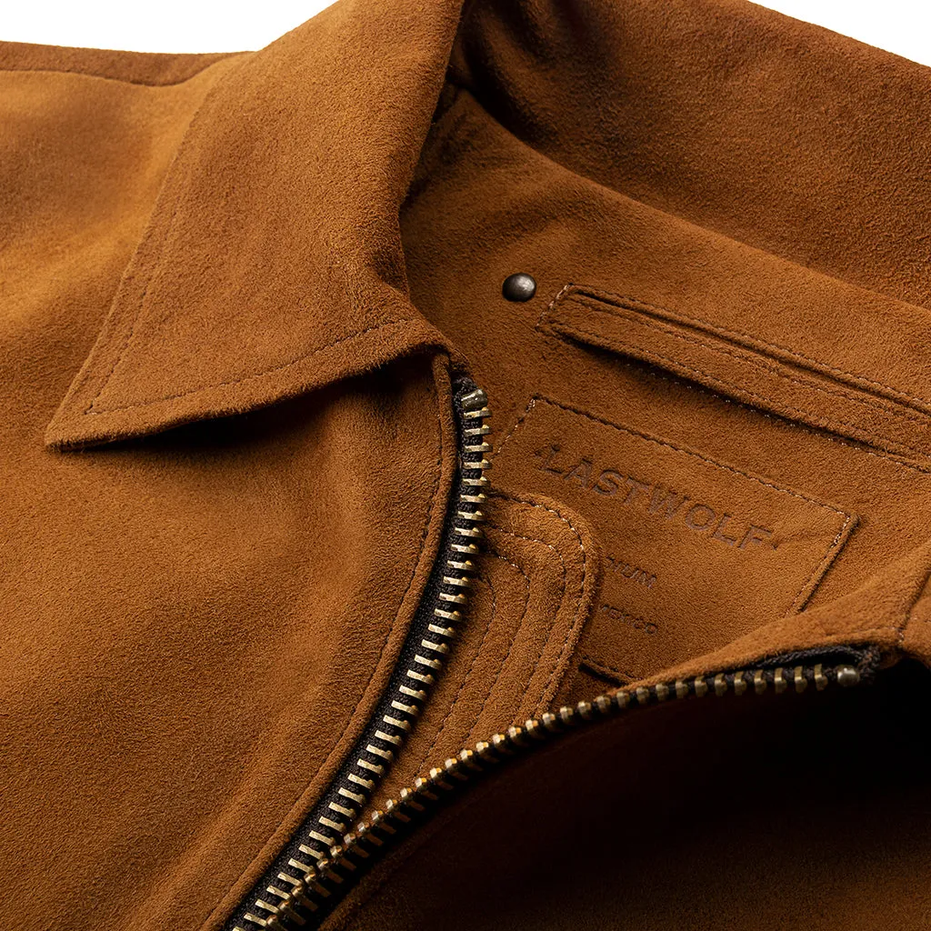 WHARTON MOTO SUEDE JACKET - CINNAMON