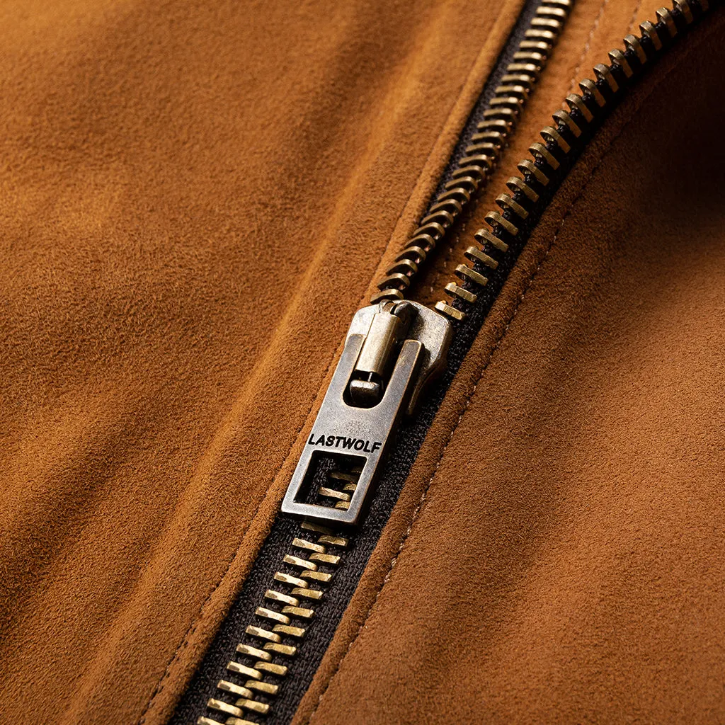 WHARTON MOTO SUEDE JACKET - CINNAMON