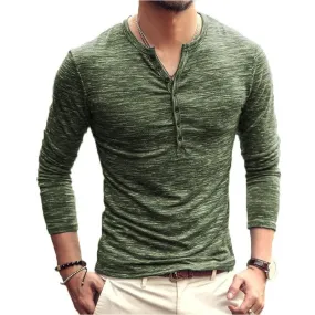 Wiaofellas Men's Henley T-shirt Short Sleeve Slim Fit Casual Tshirt Button Popular Knitting T Shirt For Male Top Summer Men's  Wear Clothes