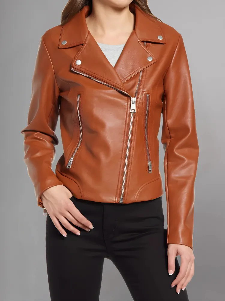 Women's Yellow Sheepskin Leather Jacket