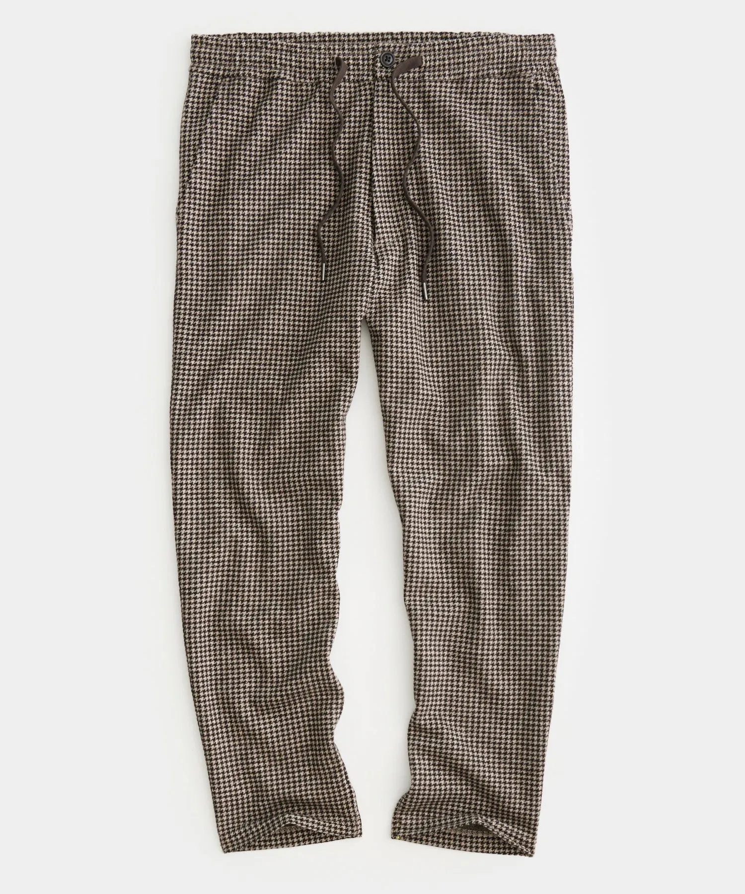 Wool Houndstooth Pant in Desert Beige