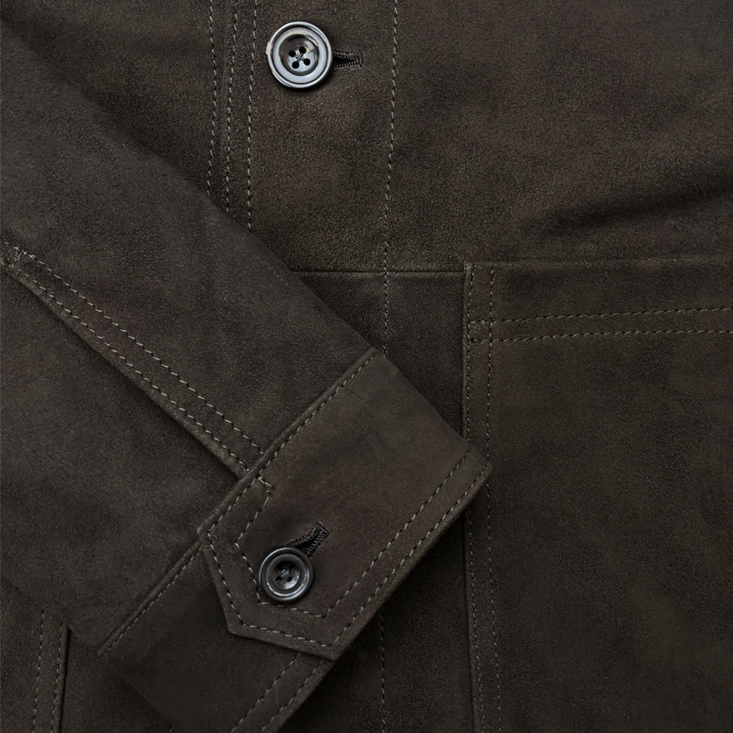 Worker Jacket in Chocolate Brown Suede