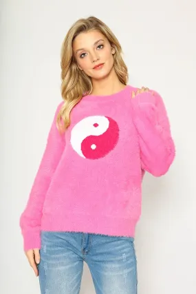 Yin Yang fuzzy sweater