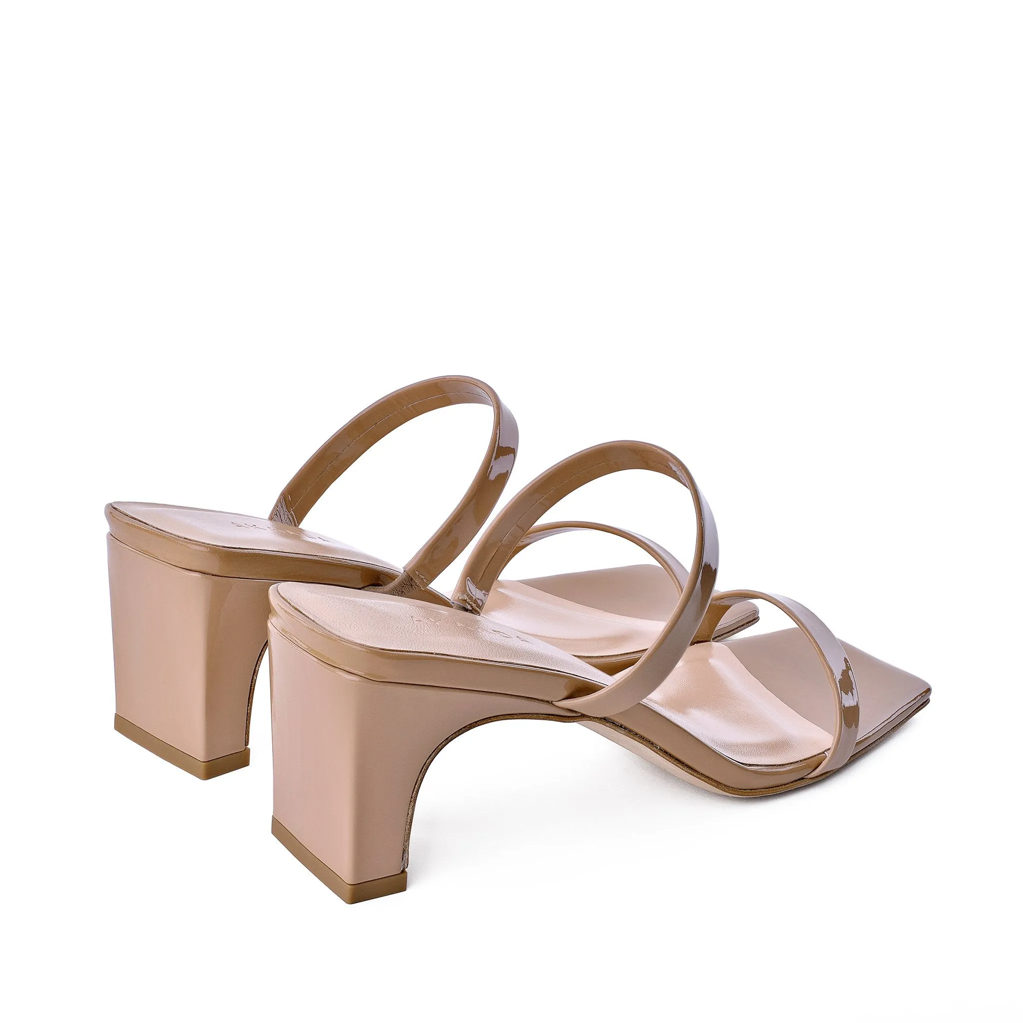 Yuki Nude Patent Leather Sandals